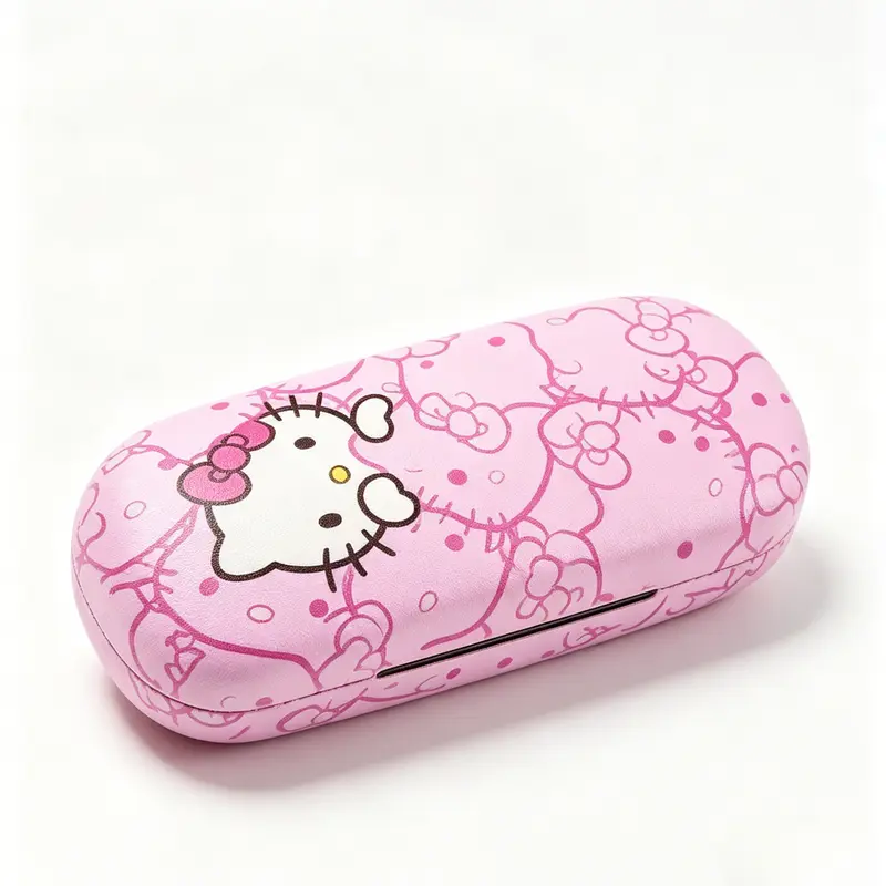 Sanrio Hello Kitty Pink Glasses Case with Decorative Pattern, Ideal for Storage and Ornaments, Home Supplies Box