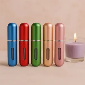 ScentPop™ Refillable Perfume Bottle - Ultra-Light Travel-Sized Atomizer in Blue, Red, Green, Gold, Pink - TSA-Approved, Leakproof, 5ml Capacity - Perfect Gift or Organiser Canister