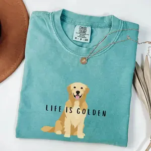 Cute Golden Retriever Shirt Golden Retriever Gift for Golden Mom Tee Life is Golden T Shirt Golden Retriever Mom Tshirt Golden Dog Lover Tee