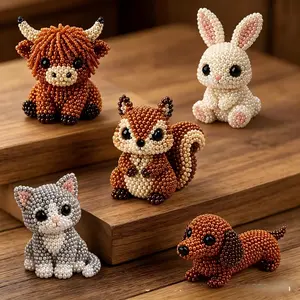 Petite 3D Beaded Animal Craft Kit, DIY Handmade Jewelry Making Set, Creative Gift for Kids & Adults, Fun Crafting Activity