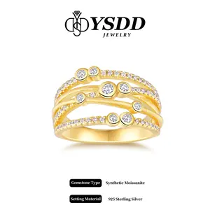 【11.21】Classy 5mm Wide Multi-Row Scattered Bezel Set Ring Band vvs Synthetic Moissanite Rings in 925 Sterling Silver