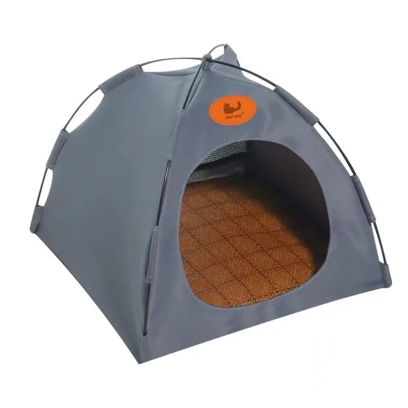 Foldable Pet House with Cooling Mat Set, 1 Set Durable Breathable Pet Tent with Cushion, Pet Supplies for Indoor Outdoor Four Seasons Use