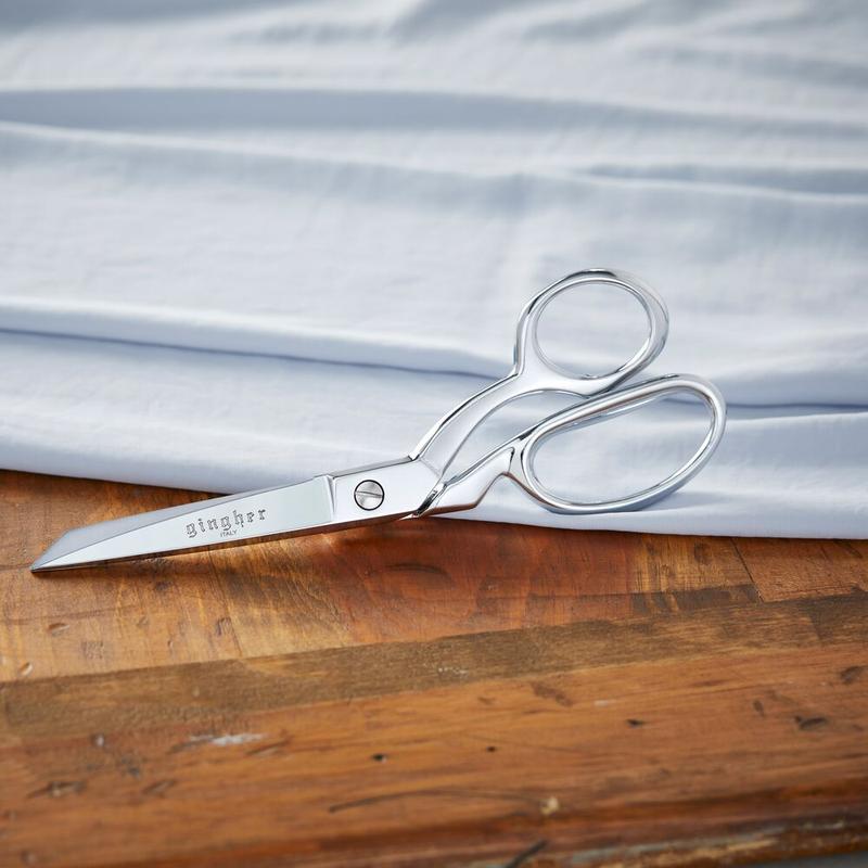 Gingher 8 Inch Forged Steel Blades Dressmaker Shears with Bent Handle & Chrome Finish for Precise Fabric Cutting & Seamless Stitching Sewing Supplies Crafts Sewing Tools