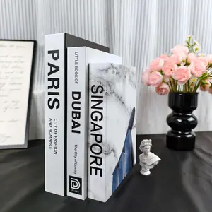 Set of 3 Decorative Books, Large Medium Small Sizes, Realistic Paper Fake Books, Stackable Desktop Decoration, Home Aesthetic Ornament