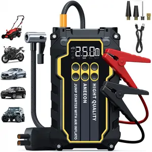 Portable Jumper Starter with Air Compressor, 150psi Tire Inflator, 12V Lithium Battery, 6400mah, /golden, Aneeon, Car Accessory, Automotive, Car Essentials