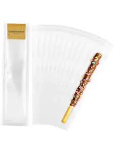 200Pcs 2x10 Inches Self Sealing Cellophane Bags Clear Pretzel Rod Bags for Treat, Candy Melts, Cookie, Popsicle, Ice Pop