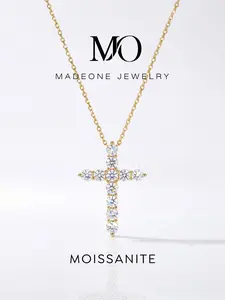 1 Pc Fashion Necklace with 0.1ct Synthetic Moissanite for Women Dating Copper Fine Jewelry