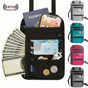 Anti Theft Neck Bag, Travel Document Storage Bag, Multi Pocket Passport Wallet Invisible Close Fitting Anti-Theft Bag, Anti Pickpocketing Design+RFID Anti Scanning Can Be Hidden/Slung/Hung On The Neck With Multiple Back Methods