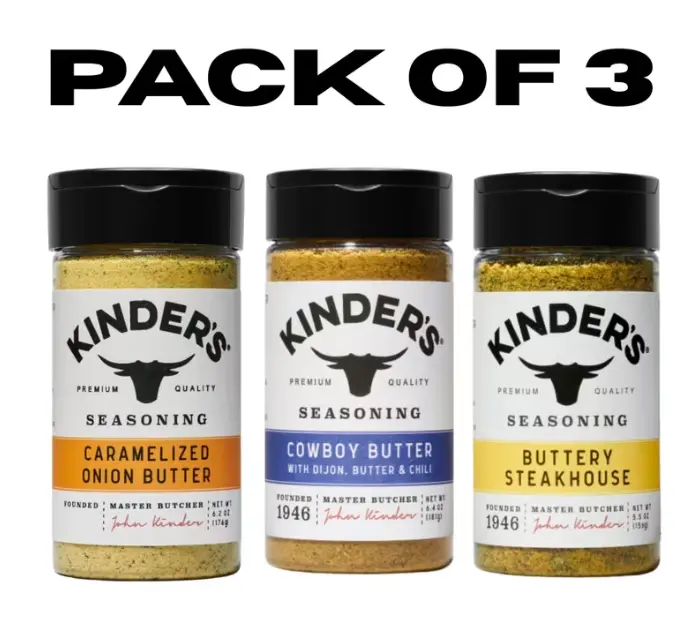 Kinder's Caramelized Onion Butter, Cowboy Butter and Buttery Steakhouse Seasoning Variety Pack