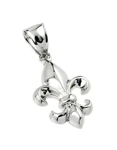 Religious Jewelry 925 Sterling Silver Fleur-de-Lis Charm Pendant