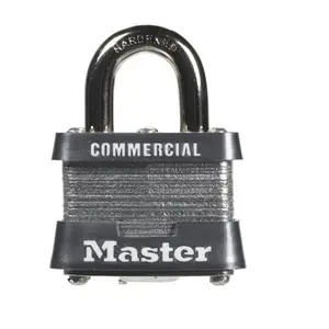 212 MAIN Masterlock 3KA#3484 Series Hardware Padlock - Heavy Duty Cut Resistant Security Lock with Hardened Steel Shackle, Laminated Steel, Pack of 6
