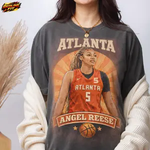 Vintage Angel Reese Atlanta Basketball Graphic T-Shirt Design