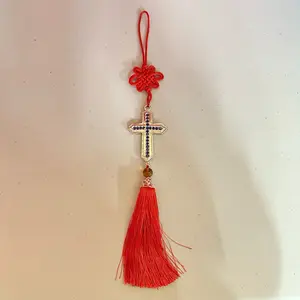 Chinese Tassel Knot with Cross: Good Fortune Ancient Prosperity
