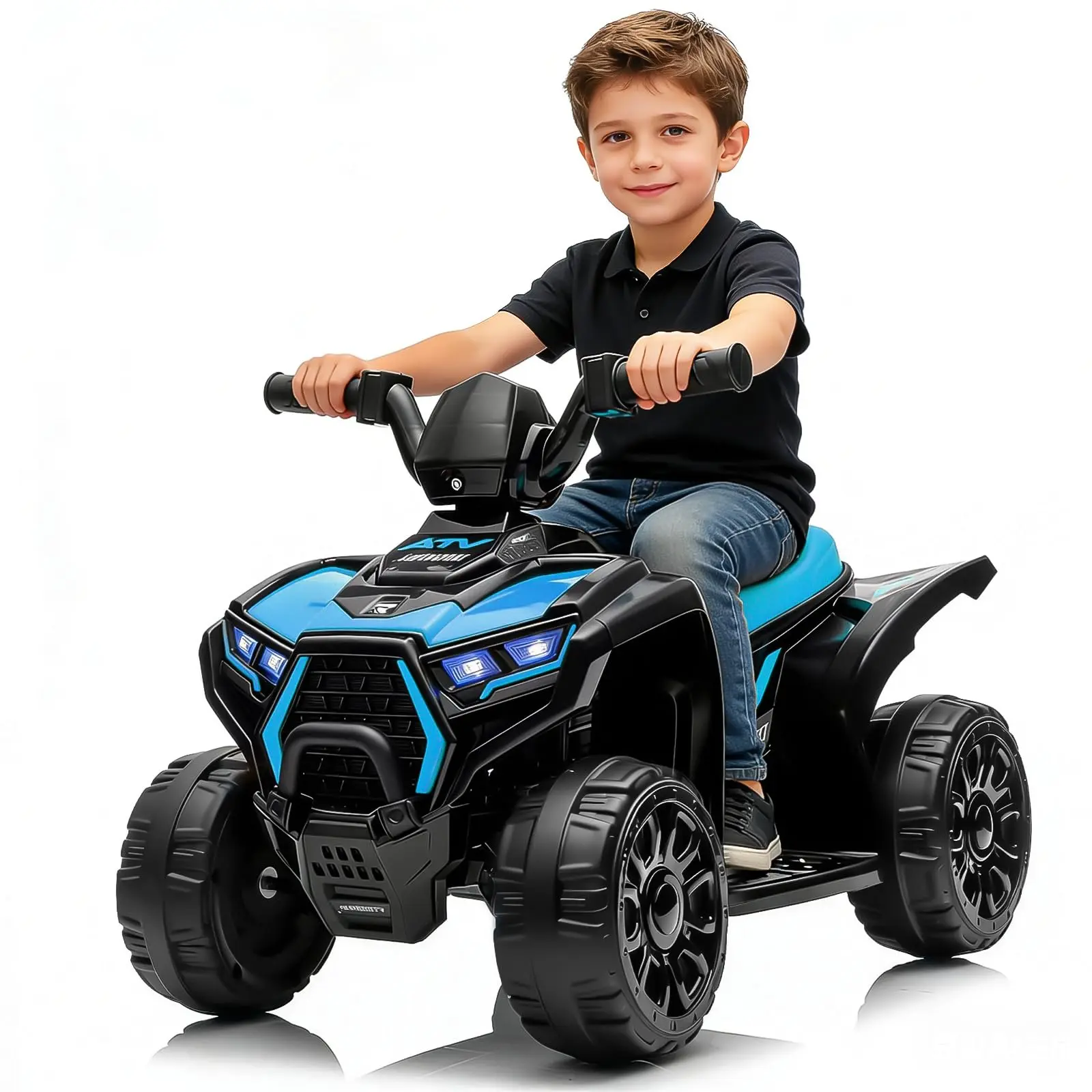 Battery Powered Electric Kids ATV Ride-On ? 6V 4 Wheeler Quad with Lights & Music ? All-Terrain, Max Fast 3.5mph, 66 lb Capacity, for Toddlers Ages 3-6