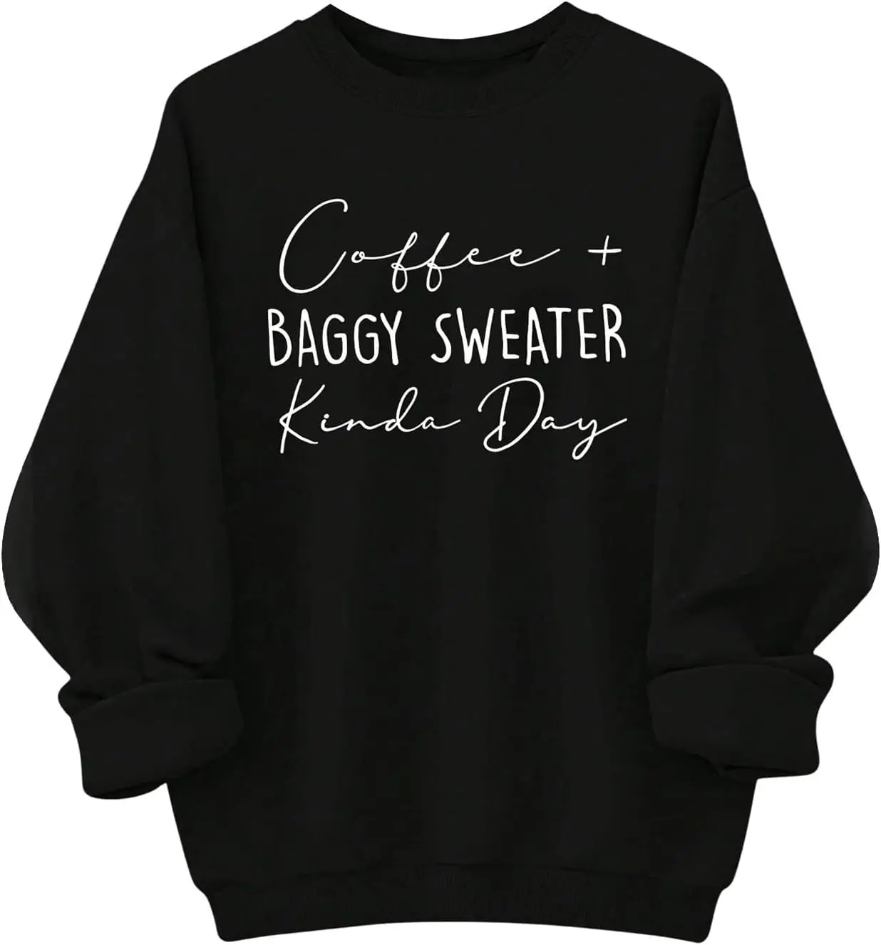 SOLY HUX Women's Plus Size Oversized Sweatshirt Letter Graphic Long Sleeve Crewneck Baggy Pullover Shirts