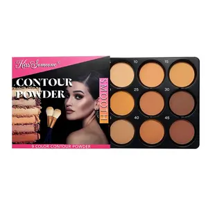 9 Color Powder Contour Palette, Matte Contouring Makeup Kit, Professional Facial Beauty Cosmetic Makeup, Medium to Dark Shades