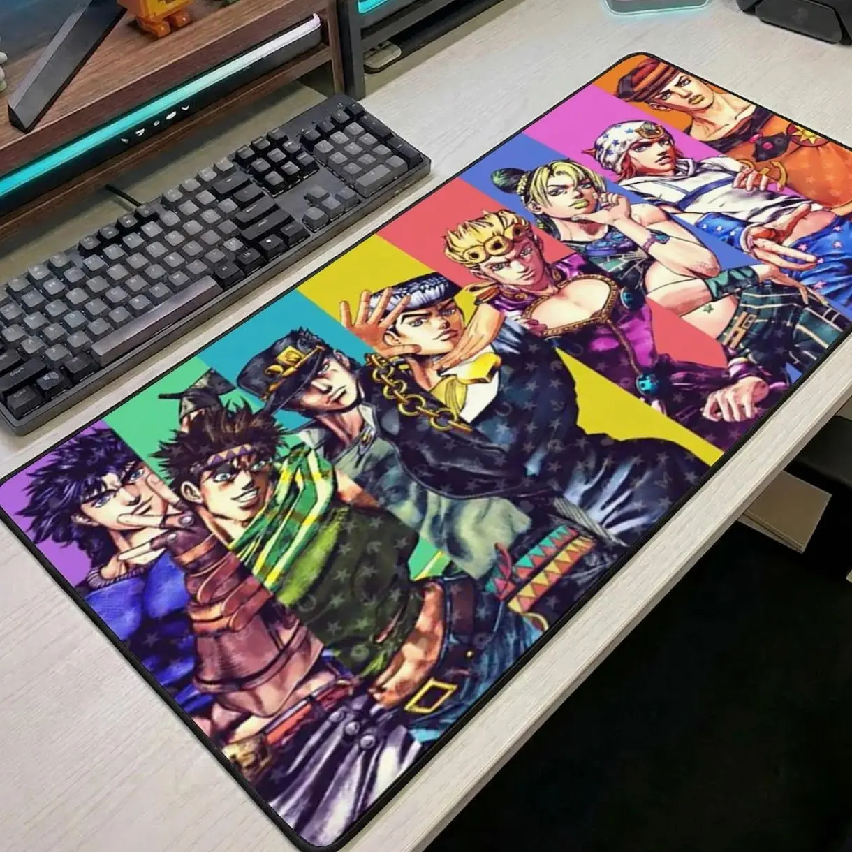 JoJo Bizarre Adventure Mouse Pad Anime Desk Mat JoJo Mousepad Large Desk Mat Colorful Anime Gamer Desk Mat Gift