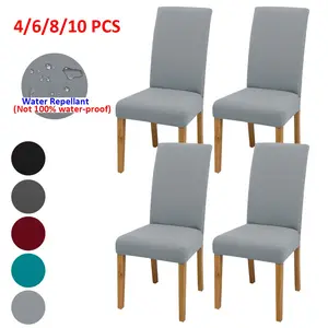 4/6/8/10 Piece Set Elastic Chair Covers, Spill-Resistant Durable Comfortable Seat Protectors, Easy Installation for Home Office Use