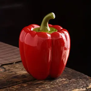 Elegant Ceramic Pepper Tea Jar, Sealed Freshness Chinese Style Decor, Long-Lasting Vegetable Storage, Traditional Living Room Ornament