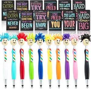 24 count Inspirational Gifts Bulk, Ballpoint Pens Motivational Notepads Gifts Set, 12 count Mini Journal Lined with stylus pens,12Pcs Pocket Notebooks Bulk Gifts Set for Teachers School Office Party Favor Supplies