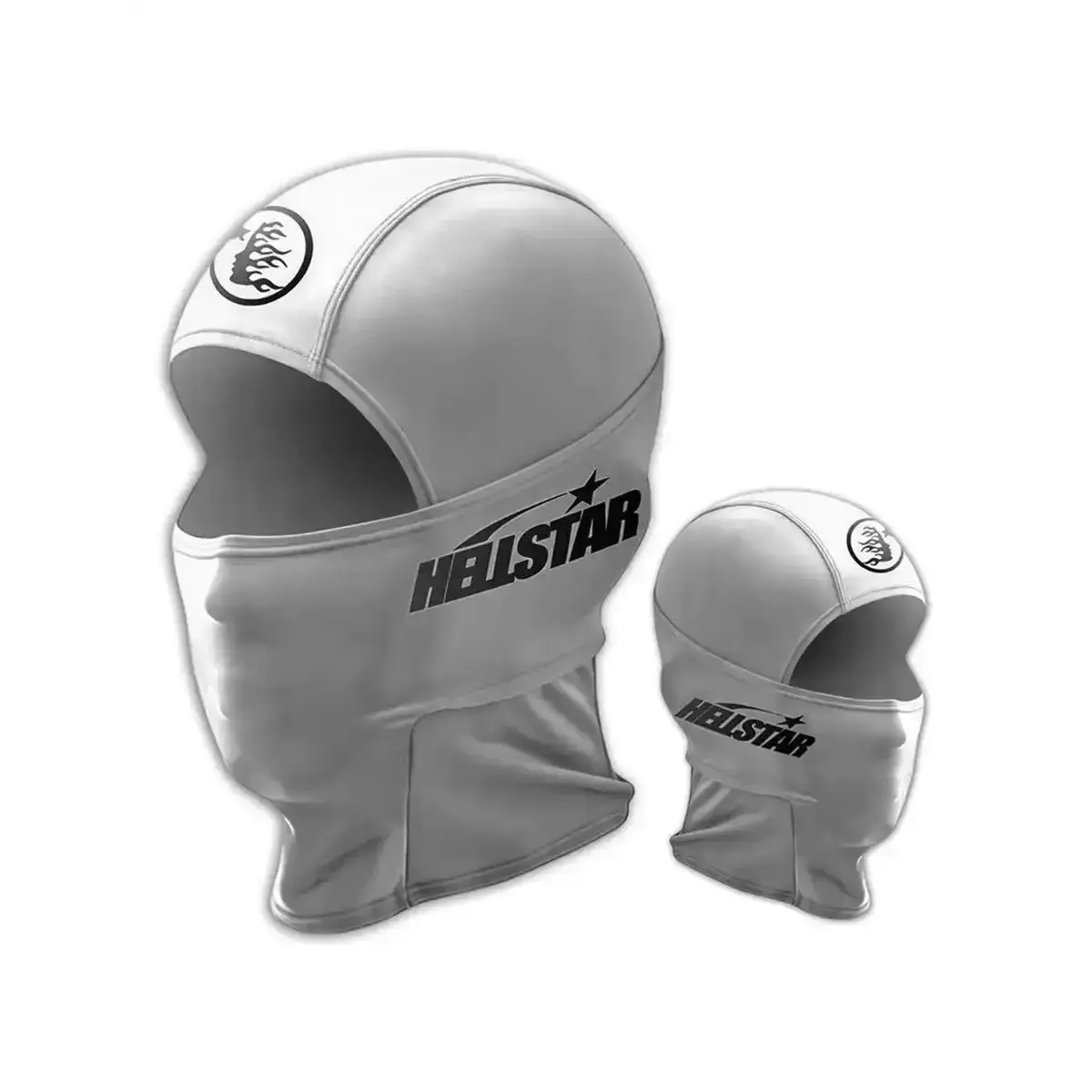 Premium Unisex Polyester Full Face Protective Mask - 1 Size, White, Letter Pattern, Comfortable Wear, Windproof, All-Seasons, Machine Wash, Sporty Face Covers & Mask for Sports Facial Protection