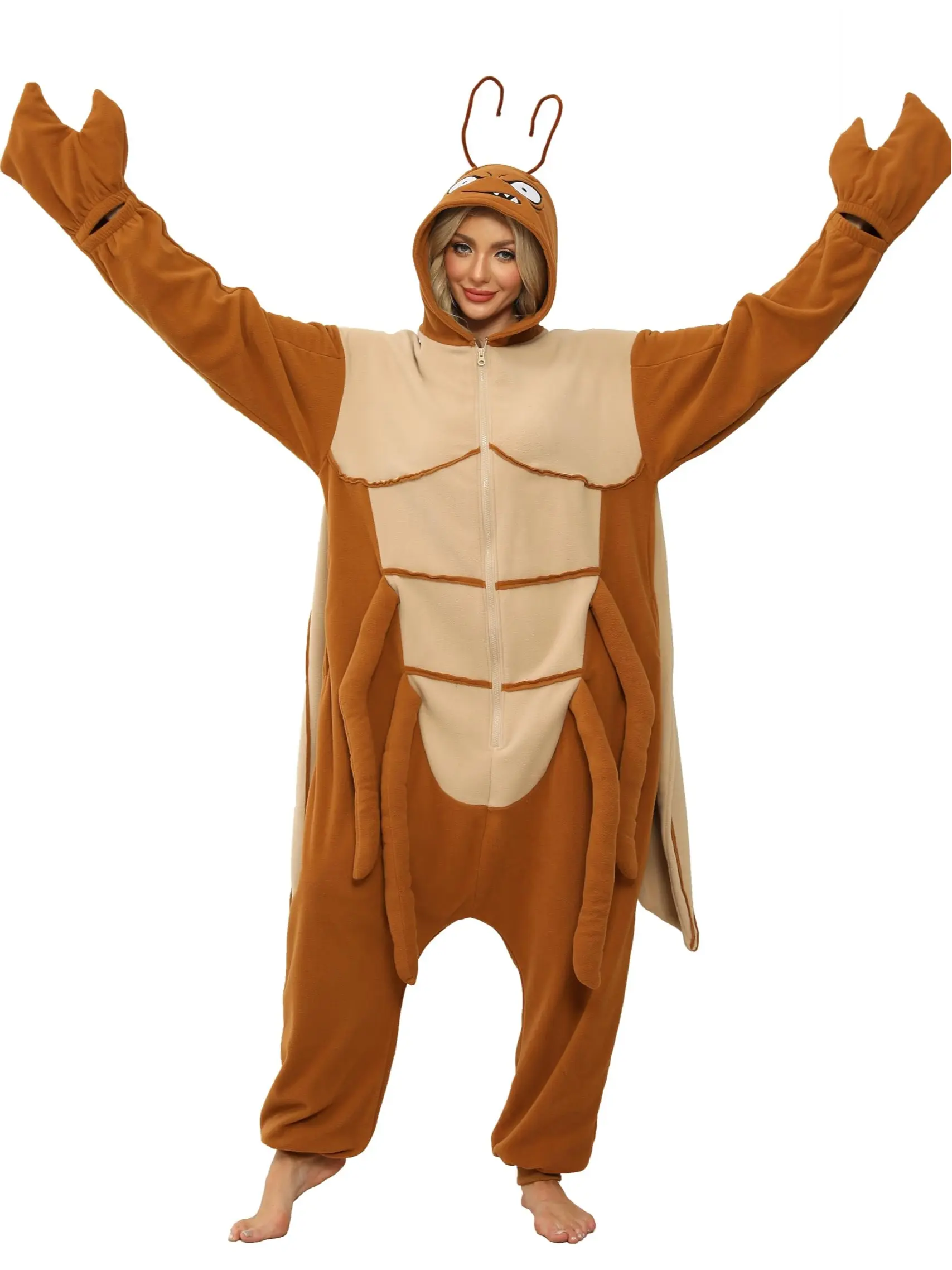 Women's Flannel Longsleeve Soft Plain Warm Union Suit Onesie Pajamas - Stylish Sleepwear, Loungewear, Cosplay Party Costume with Accessories (Easter Boo Ty Bunny, Halloween Chica Bug/Cockroach Wings Included) American Overalls