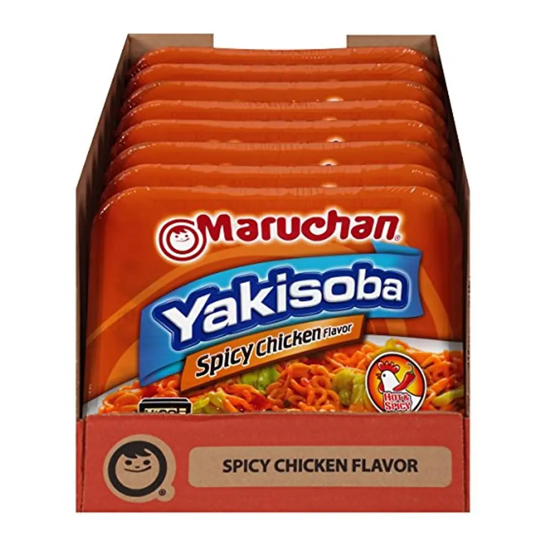 Spicy Chicken Flavor – Stir-Fried Japanese Instant Ramen Noodles, High Protein Microwavable Meal – 4.11 Oz. (8 Pack)