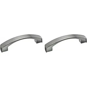 Richelieu Boisbriand Collection 3 25/32 in (96 mm) Center Brushed Nickel Transitional Cabinet Pulls, Pack of 2 Richelieu Hardware