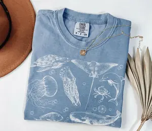 Sea Animals 90s Vintage Style Tshirt, Retro Comfort Colors Y2k Ocean Shirt, Sealife, Whale, Orca, Turtle, Dolphin Shirt, Unisex Adult Tee