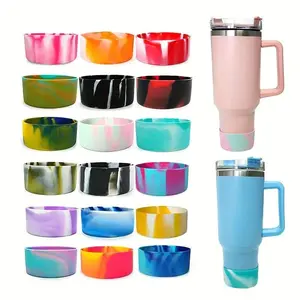 Non-slip Soft Silicone Bumper Boot Protective Bottom Sleeve Cover For 30oz/40oz Tumbler Bottle