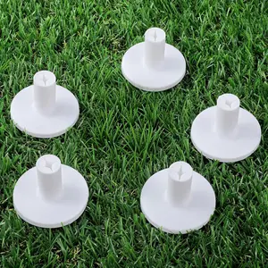 Rubber Tees for Golf Mats, 5 Pack Golf Mat Simulator Tees for Drig Range & Indoor Outdoor Practice Mat Tee Adaptor Size 1.5'' Flight White Black Tee Holder Set for Hitting Mats
