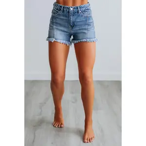 Women's Pleated Spandex Lady Shorts, Roxie KanCan Style, Button-Accented Design