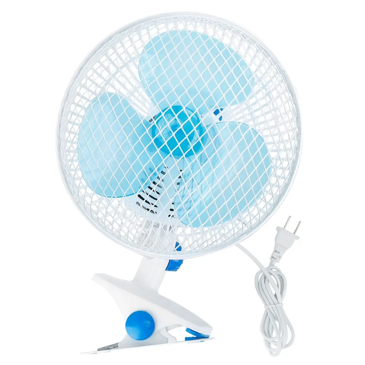 212 MAIN 22cm Clip-On Cooling Fan - Corded, Portable, Lightweight, 2-Speed, Quiet, Adjustable Tilt, Automatic Shaking, Wall-Mountable, 3.94FT Plug Cable, 34x22x20cm - Ideal for Reading, Desk Use