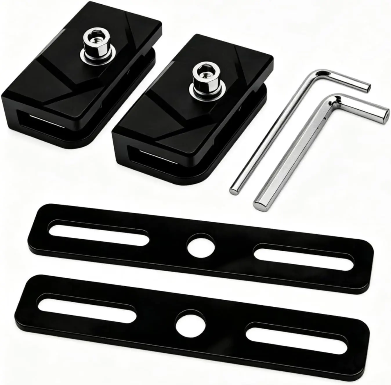 YCHOW-TECH Universal Ditch Light Brackets with Dual Pod Extensions 2PCS No-Drill Aluminum Hood Clamps and Steel Light Mounts for Trucks, SUVs, LED Pods, Light Bars, Antennas and Cameras