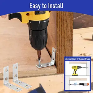 40 Pack L Bracket Corner Braces 1.5 Inch Stainless Steel Heavy Duty Shelf Bracket for Wood Shelves Wall Hanging Support 90 Degree Joint Right Angle Brackets with Screws Rust Resistant Durable