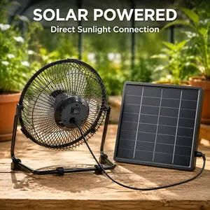 Solar panel portable cooling fan set with photovoltaic solar panels for outdoor camping