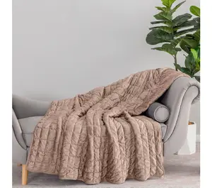 Berkshire Filled and Quilted Suedemink Oversized Throw