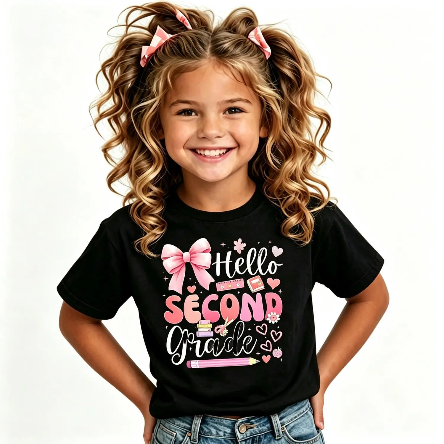 Hello Second Grade First Day of School Teacher Girl T-Shirt