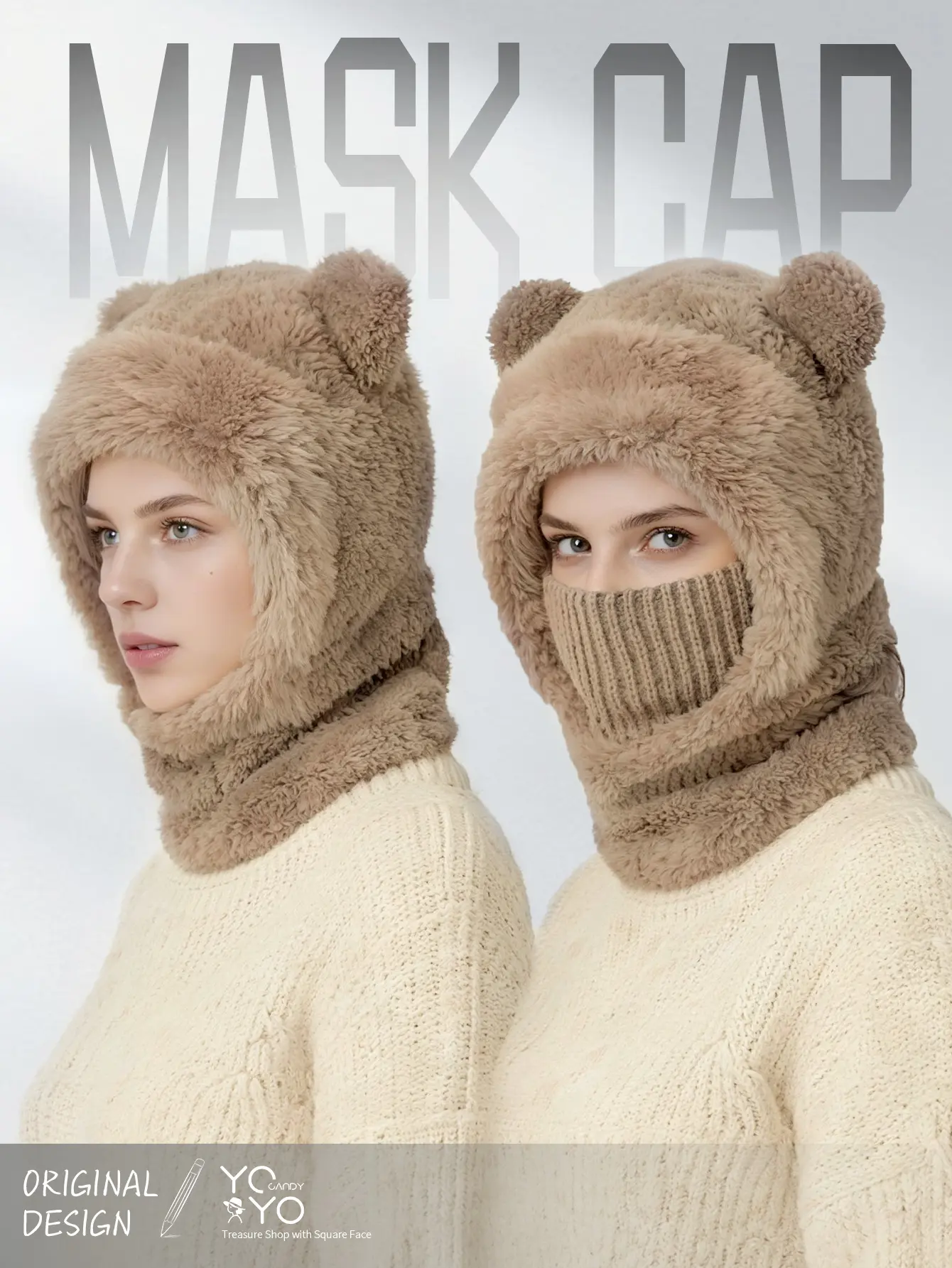 Original design, stylish and cute bear-ear design windproof hat, suitable for winter warmth and protection from the cold, ideal for cyclists. The hat is versatile and suitable for both men and women of all ages, regardless of head circumference