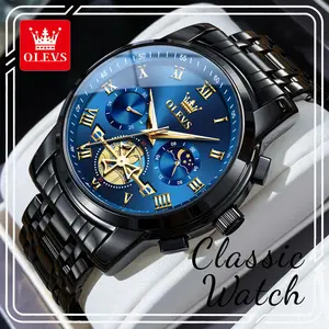 Men's OLEVS 2859 Luxury Quartz Watch, Classic Luminous Waterproof Casual Dress Wristwatch