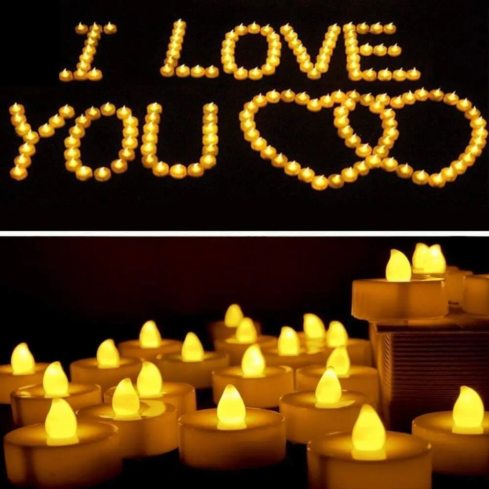 Fire-Safe Indoor Decor LED Tealight Candle, Smokeless Battery Operated Flickering Light