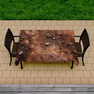 MWW C1TCLRGESLJZU7 58 x 102 in. Mud & Stones Brown Tablecloth - Indoor & Outdoor Home Decor