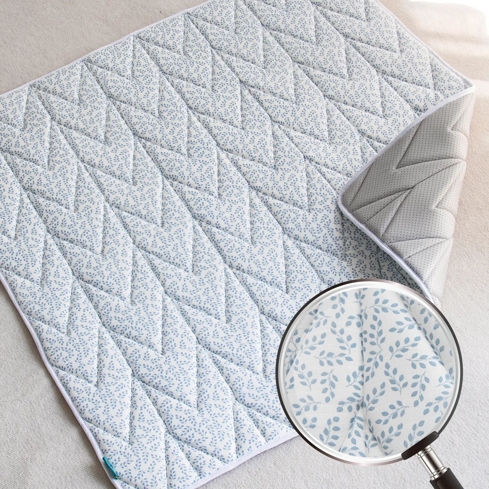 Elegant Leaf (Cooling Bamboo Muslin Surface+Foam)