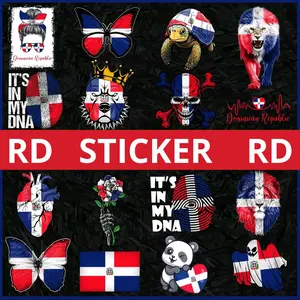 RD Sticker RD - Dominican Republic UV DTF Permanent Sticker Flag Patterns & Unique Designs