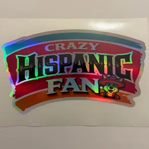 Crazy Hispanic Fan Decal - Vibrant Holographic Design