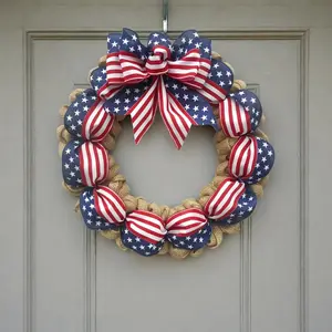 American Flag Wreath, Patriotic Wreath, 4th Of July Decoration, Decoration, Outdoor Decoration, Home Decor, Party Supplies, Ornaments