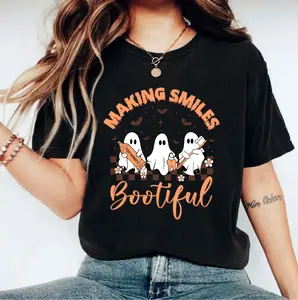Making Smiles Bootiful T-Shirt, Halloween Dentist Shirt, Halloween Dental Tee, Halloween Ghost Tee, Spooky Dental Hygienist Shirt, Dental Assistant T-Shirt.