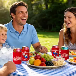 Funny Gag Gift Can Cooler 2-Pack  Father's Day, Birthday & Anniversary Beer Sleeves for Husband/Dad | Novelty Drink Holder