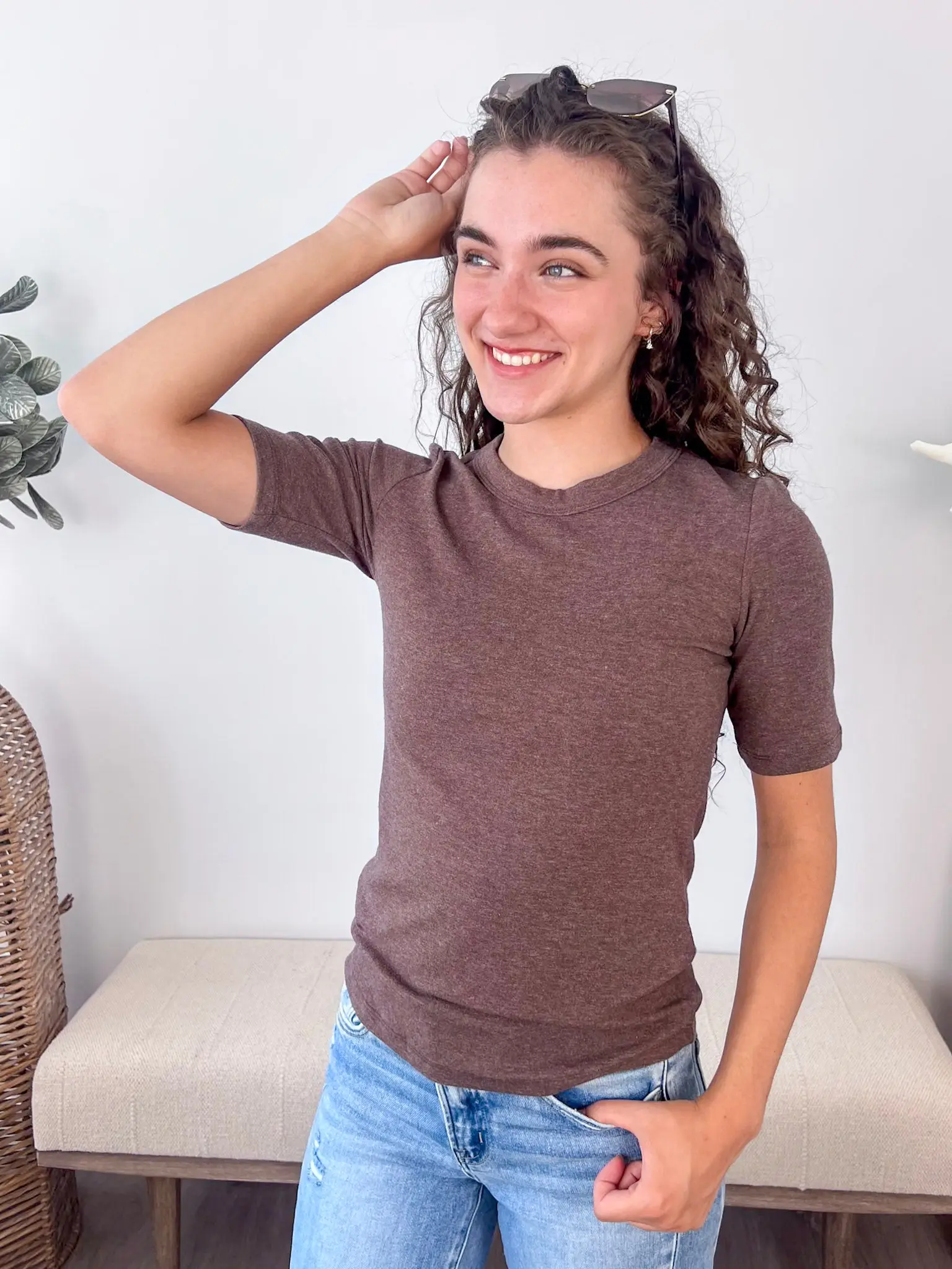Women's Fitted T-Shirt, Casual Short Sleeve Basic Top, Soft Lightweight Poly-Rayon Spandex Blend for Everyday Layering, Tee, Basic Cut