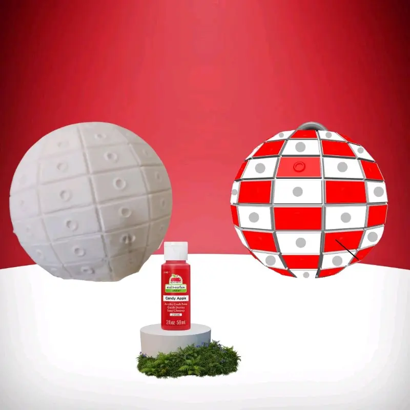 DIY Spherical Checkers Game Board - Red, Great for Family Game Nights